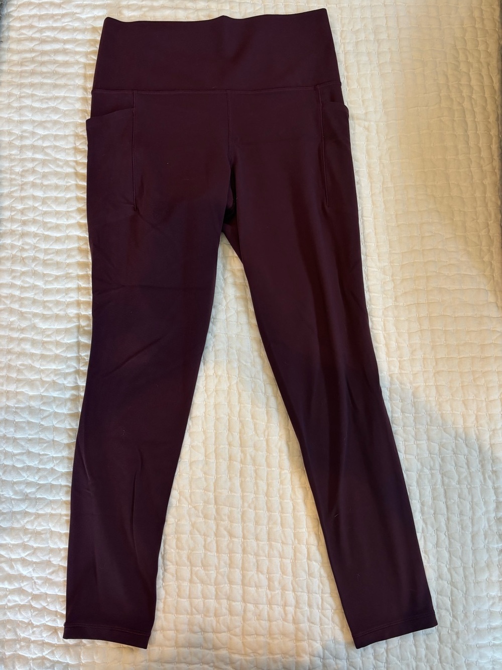 Athleta Salutation Stash Leggings, deep plum/maroon
